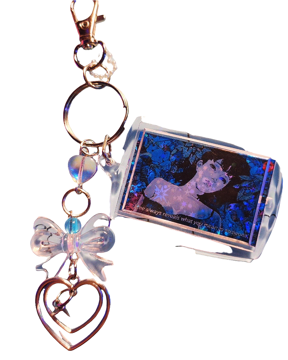 Perfect Blue Coquette Keychain (Gyaru Girl)