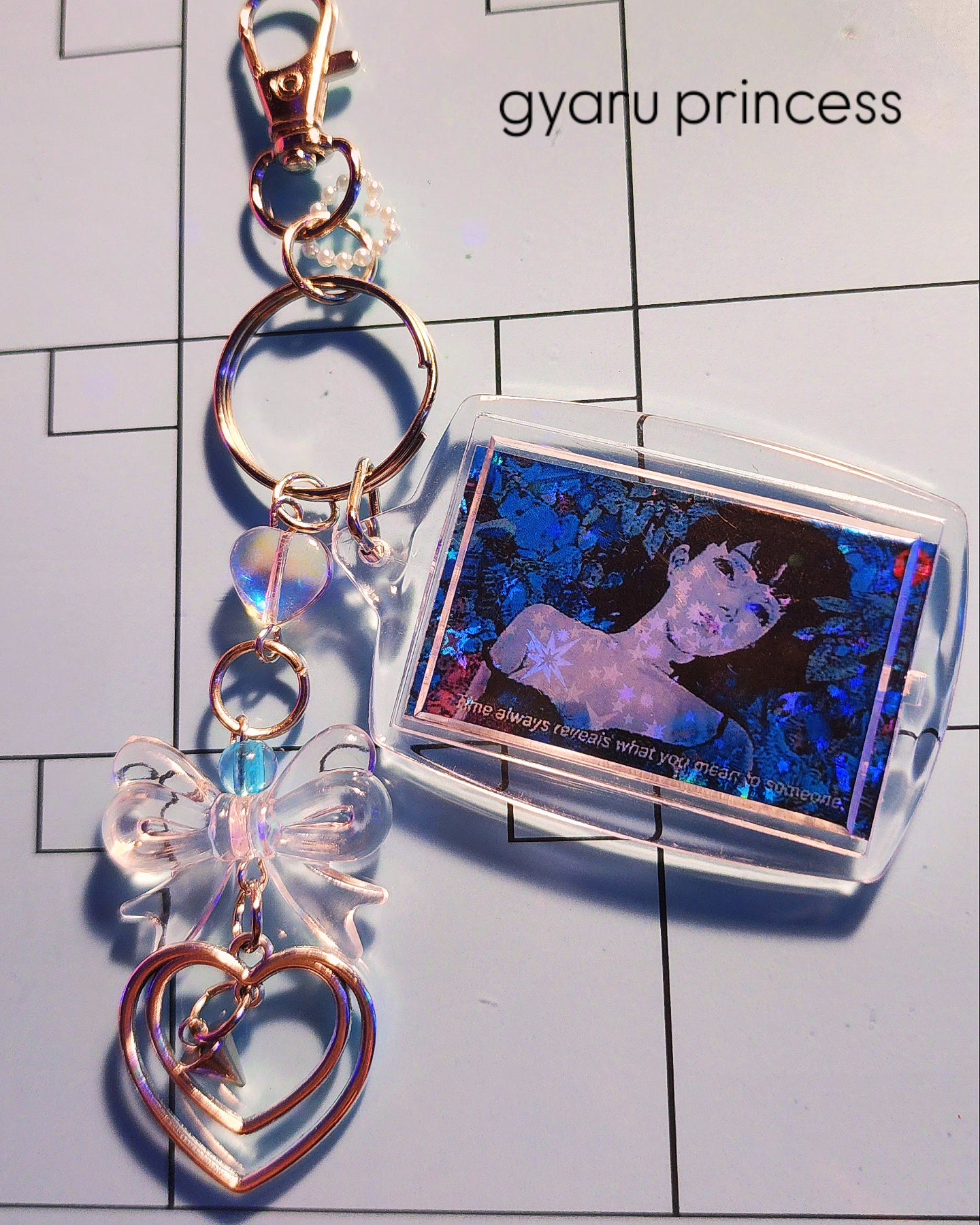 Perfect Blue Coquette Keychain (Gyaru Girl)