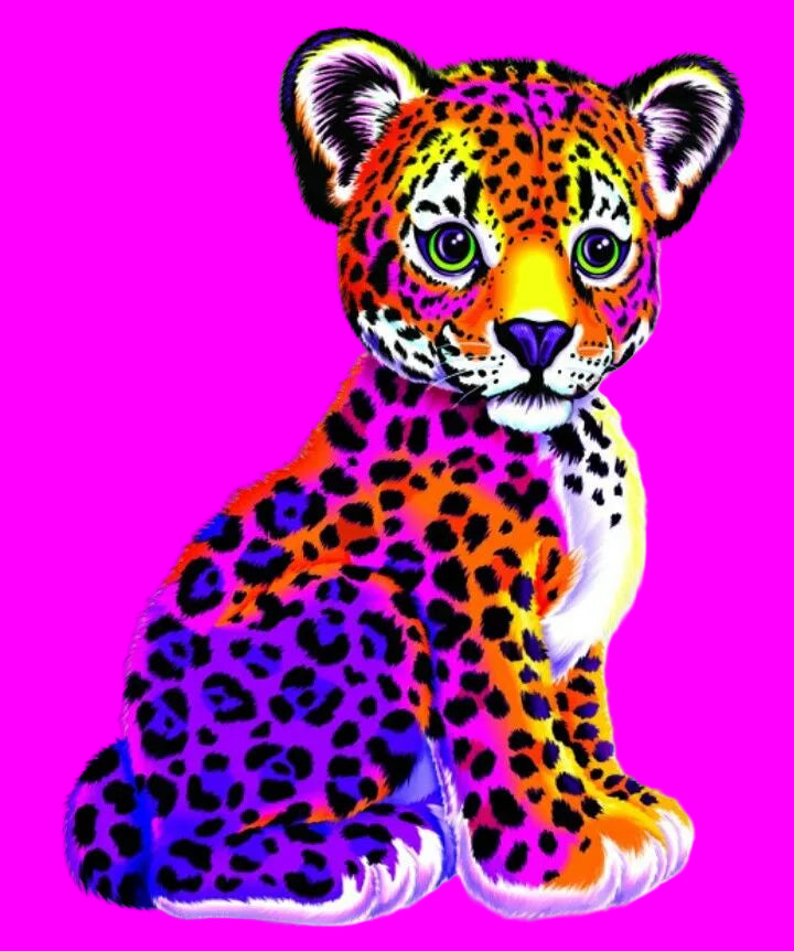 Lisa F. Inspired Holographic Rainbow Leopard Coquette Keychain (Gyaru Girl, Sakura)