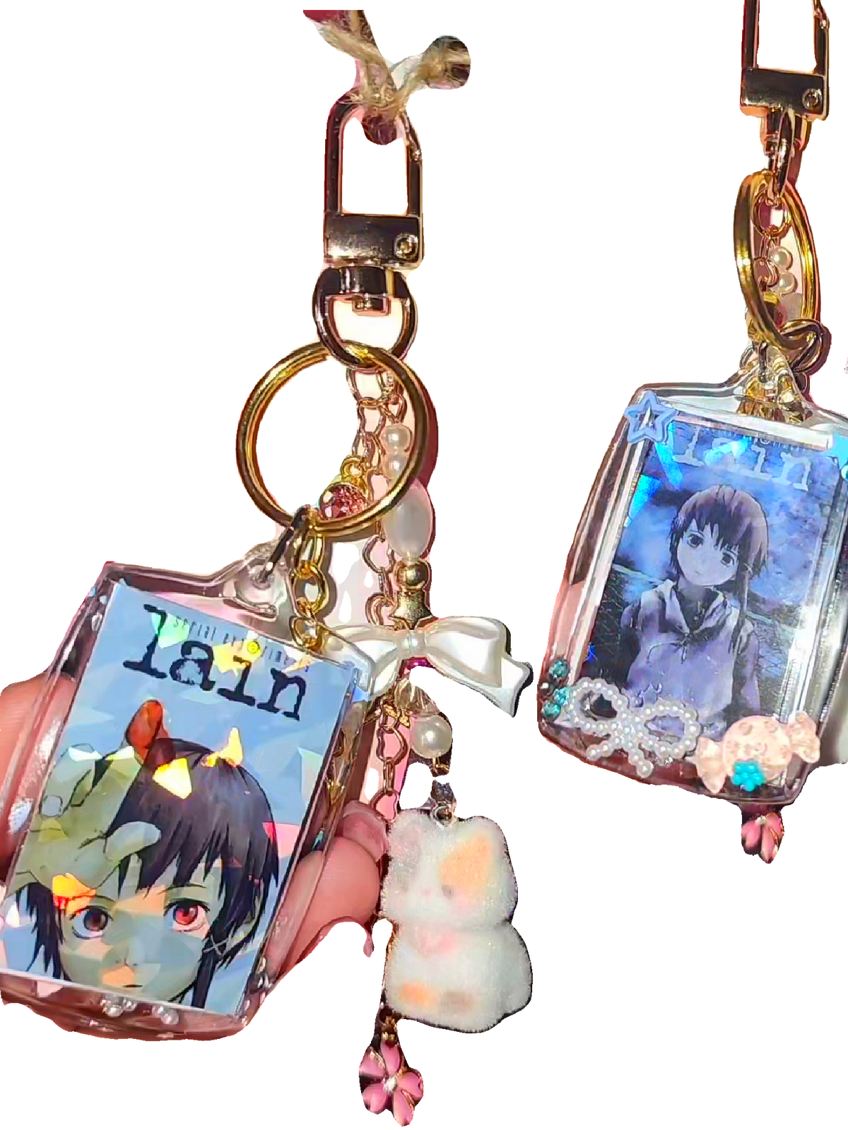 Serial Experiments Lain Coquette Double-Sided Keychain (Gyaru Girl)