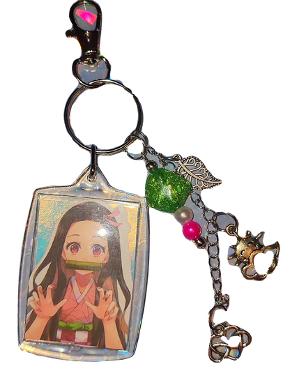 Nezuko Coquette Double-Sided Keychain (Spring Sakura)